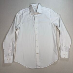 Suitsupply Traveller Dress Shirt Men's 38-15 White Slim Fit Cotton Button Up